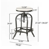 Christopher Knight Home® - Noble House - Gunner Swivel Iron Bar Stool