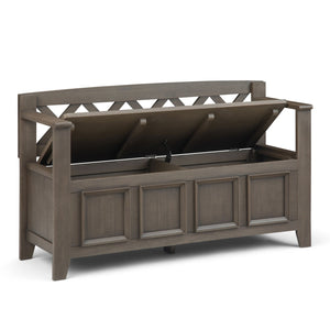 English Elm Amherst Solid Wood Entryway Storage Bench - Rustic Farmhouse Grey With Hidden Storage & Seating B136P158268