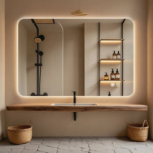 English Elm Rectangular Led Backlit Bathroom Mirror - 30"X40", Anti-Fog, Adjustable Color, Modern Design W2203P356277-GIGA