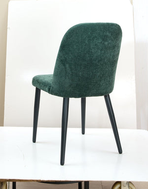 English Elm Dark Forest Green Chenille Armless Dining Chairs Set of 2 with Sleek Metal Legs T3967P423835