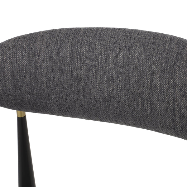 English Elm Counter Stools Set of Two Upholstered Matte Black Iron Frames with Gold Trim Modern N771P392273C