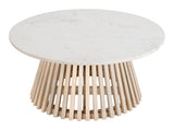 Mazara Coffee Table White & Natural 109861 Zuo Modern