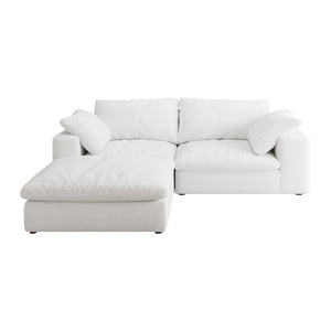 English Elm Cloud Modular Sectional Sofa - Luxurious Down-Filled 2-Seater With Ottoman, Washable Covers, Versatile Design W2824S00012