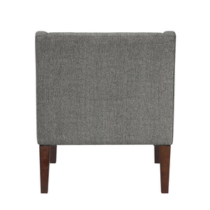 English Elm Contemporary Button-Tufted Accent Chair with Plush Fabric, Curved Arms and Solid Wood Legs for Living Dark Gray 26.5 L x 28.5 W x 22.5 H B011P281835