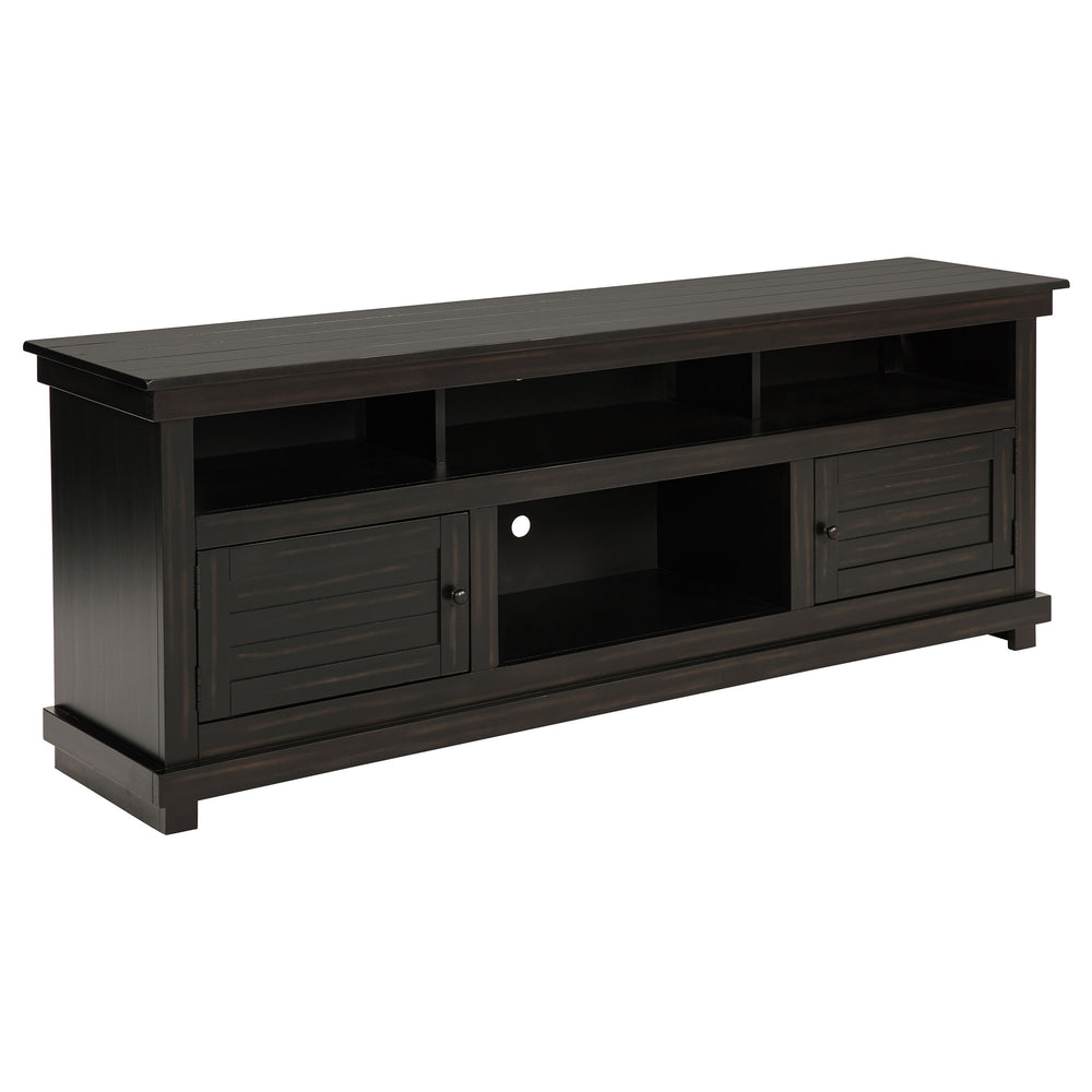 English Elm Castleton 70 Inch Farmhouse Media Console Pine Wood with Six Storage Compartments B062P451647
