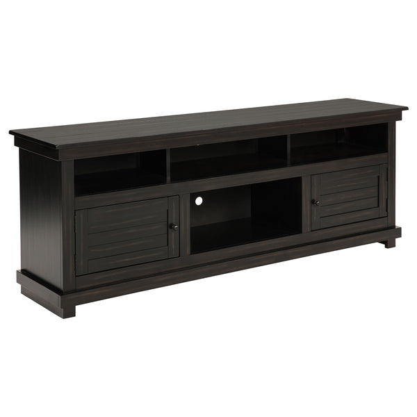 English Elm Castleton 70 Inch Farmhouse Media Console Pine Wood with Six Storage Compartments B062P451647