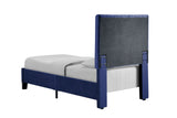 English Elm Wallace & Bay - Wallace & Bay  Luma Blue Twin Upholstered Bed