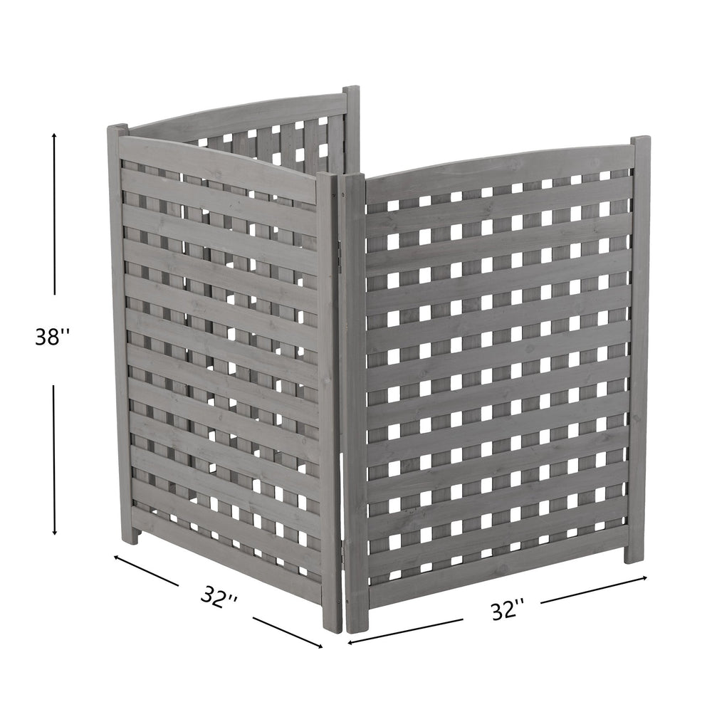 English Elm 3-panel Outdoor Slatted Wood Enclosure Screen for Ac Units Patios and Garden Areas Grey W2640P290523