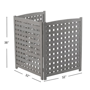 English Elm 3-panel Outdoor Slatted Wood Enclosure Screen for Ac Units Patios and Garden Areas Grey W2640P290523
