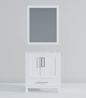 English Elm White Bath Vanity Set With Carrara Marble Top & Mirror – Elegant Design, Soft-Close Storage Solutions B2731S00671-GIGA