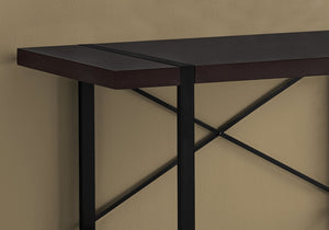 English Elm Computer Desk - Modern 49" Espresso Laminate With Black Metal Frame For Home Office & Creative Spaces B2710P219687