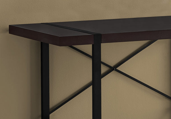 English Elm Computer Desk - Modern 49" Espresso Laminate With Black Metal Frame For Home Office & Creative Spaces B2710P219687