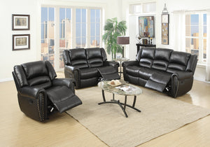 English Elm Plush Power Reclining Loveseat Bonded Leather Nailhead Trim Usb Port Seating B011P467627