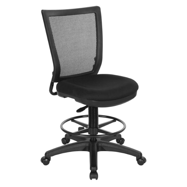 OSP Home Furnishings Soft Frame Drafting Chair with Mesh Back Plush Seat and Pneumatic Height Adjustment 69330-30
