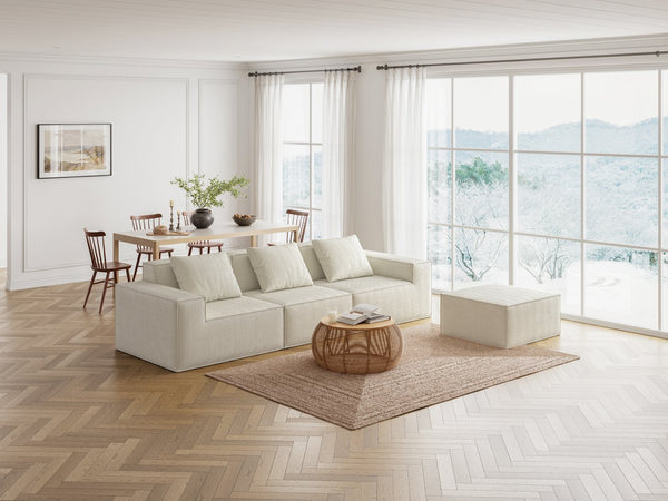 English Elm 118-Inch Modular Sofa Bed - Luxurious Cloud Velvet Fabric, Flexible Configurations & Comfort For All! W3147S00004