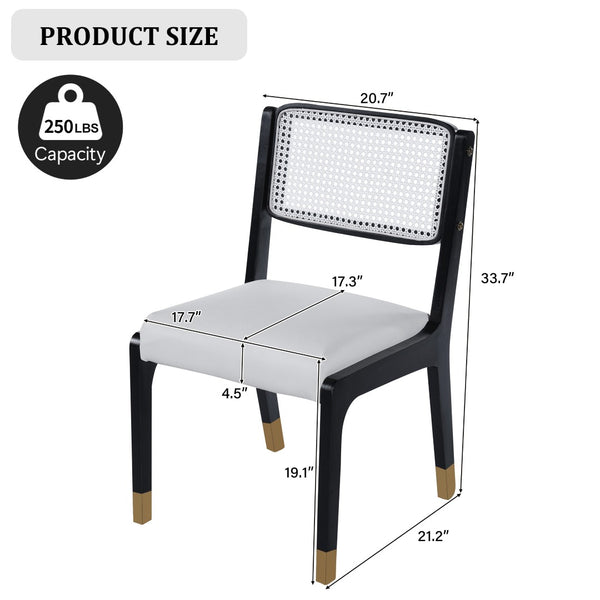 English Elm Wood Dining Chairs Set Of 2 - Modern Farmhouse Design With Plush Beige Linen And Sturdy Frame N842P300886D-GIGA