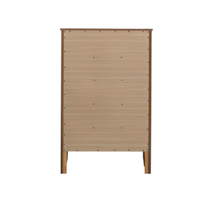 English Elm Daniel Assembled 5-Drawer Chest with English Dovetail Drawers, Metal Hardware & Solid Wood Frame Oak 51 L x 34 W x 18 H B078P400745