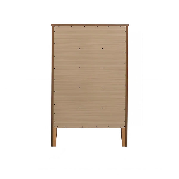 English Elm Daniel Assembled 5-Drawer Chest with English Dovetail Drawers, Metal Hardware & Solid Wood Frame Oak 51 L x 34 W x 18 H B078P400745