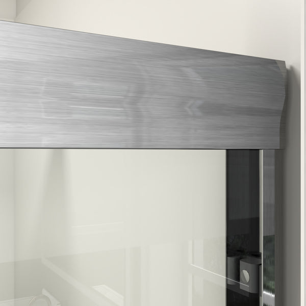 English Elm 44-48 in Semi-frameless Bypass Sliding Shower Door Tempered Glass Alcove Enclosure Brushed Nickel W1573P239434