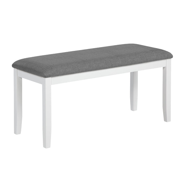 English Elm 6-Piece Modern Farmhouse Dining Table Set With Bench & Chairs, Grey & White, Comfortable Seating W1998S00064