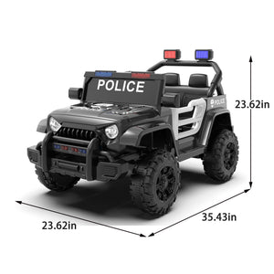 English Elm 12v Kids Police Ride on Car with Remote Control Dual Motors Suspension and Bluetooth W1578P353183