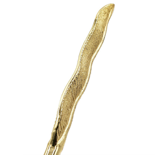 English Elm S/5 Elegant Gold Cutlery Set With Feather Handles – Perfect For Gifting & Everyday Dining Luxury W2078P284547-GIGA