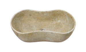 English Elm Gold Natural Marble Bathroom Vessel Sink - Polished Finish, Unique Veining, Durable & Elegant Design W1696P333268