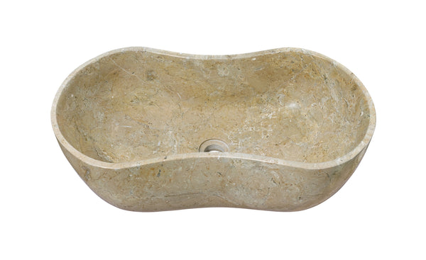 English Elm Gold Natural Marble Bathroom Vessel Sink - Polished Finish, Unique Veining, Durable & Elegant Design W1696P333268