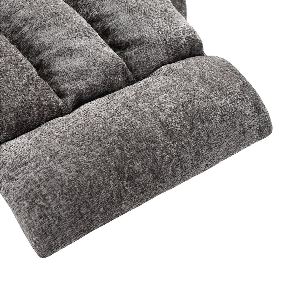 English Elm Recliner Upholstered PU Leather Rocker with Side Pocket, Ergonomic 110°–160° Adjustable Reclining Seat with Footrest, Sturdy Metal Frame for Living Room Comfort Grey T3623P380413