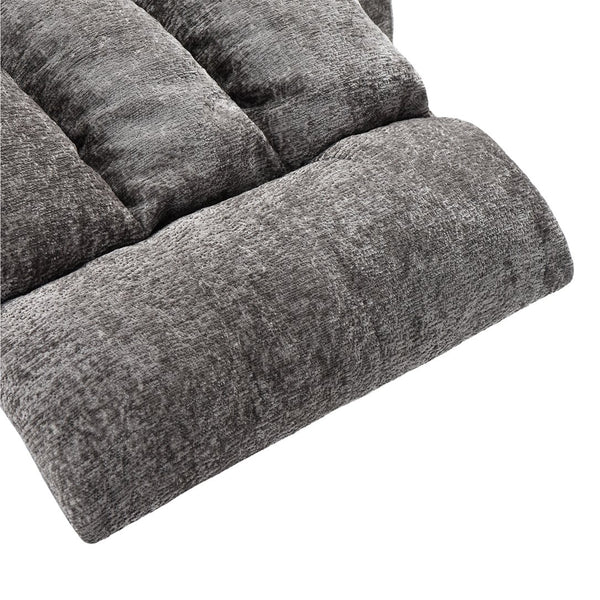 English Elm Recliner Upholstered PU Leather Rocker with Side Pocket, Ergonomic 110°–160° Adjustable Reclining Seat with Footrest, Sturdy Metal Frame for Living Room Comfort Grey T3623P380413