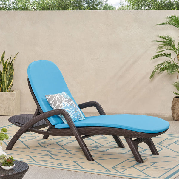 English Elm Christopher Knight Home® - Mikael Chaise Lounge With Cushion - Ergonomic Dark Brown Design For Ultimate Indoor & Outdoor Comfort 70798.00DBLU