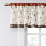 Madison Park Serene Traditional Embroidered Window Valance MP41-5471 Spice