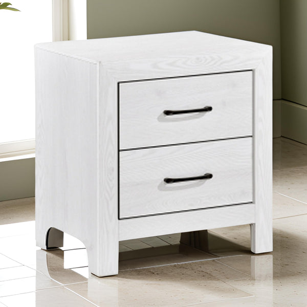 English Elm Eby White 2 Drawer Nightstand with Black Nickel Pulls for Modern Bedroom B056P416878