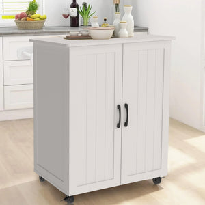 English Elm Kitchen Island With Wheels - Compact Mobile Cart For Crafting, Coffee, And Smart Storage Solutions W3062P289219