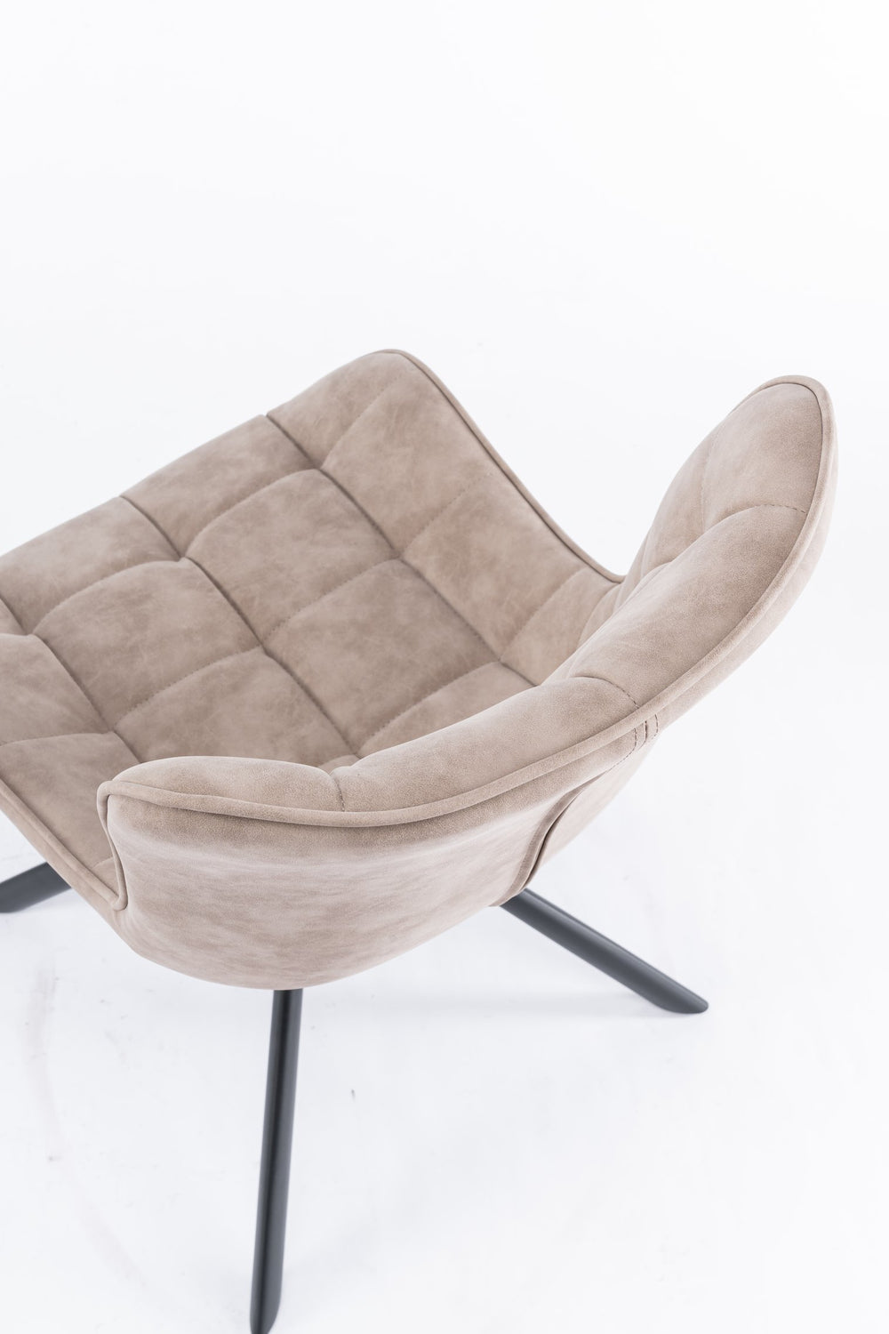 English Elm Mid-Century Modern Tufted Swivel Dining Chairs (Set Of 2) - Beige Faux Leather With Metal Legs T3903P405994