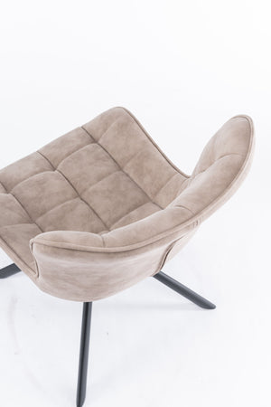 English Elm Mid-Century Modern Tufted Swivel Dining Chairs (Set Of 2) - Beige Faux Leather With Metal Legs T3903P405994