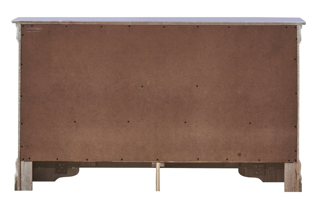 English Elm Verona Contemporary Dresser In Silver Champagne - Stylish Storage With Modern Embossed "X" Design B078108371-GIGA