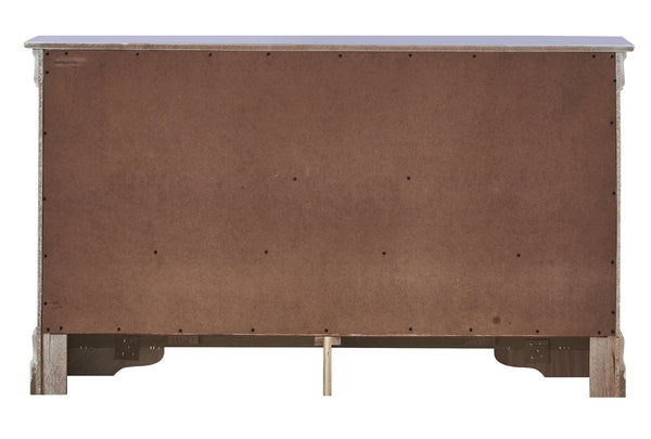 English Elm Verona Contemporary Dresser In Silver Champagne - Stylish Storage With Modern Embossed "X" Design B078108371-GIGA