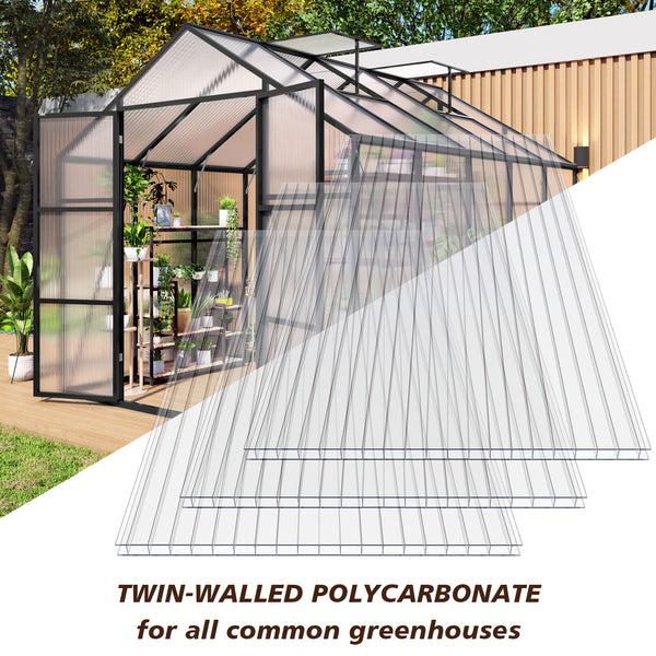 English Elm 4' 4ft Twin Wall Polycarbonate Panels Uv Blocking Insulated Greenhouse Roofing 10 Pack W3213P458677