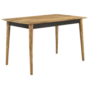 English Elm Senko Solid Sheesham Wood Counter Dining Set with Leather Chairs for Modern Kitchens B062S01629