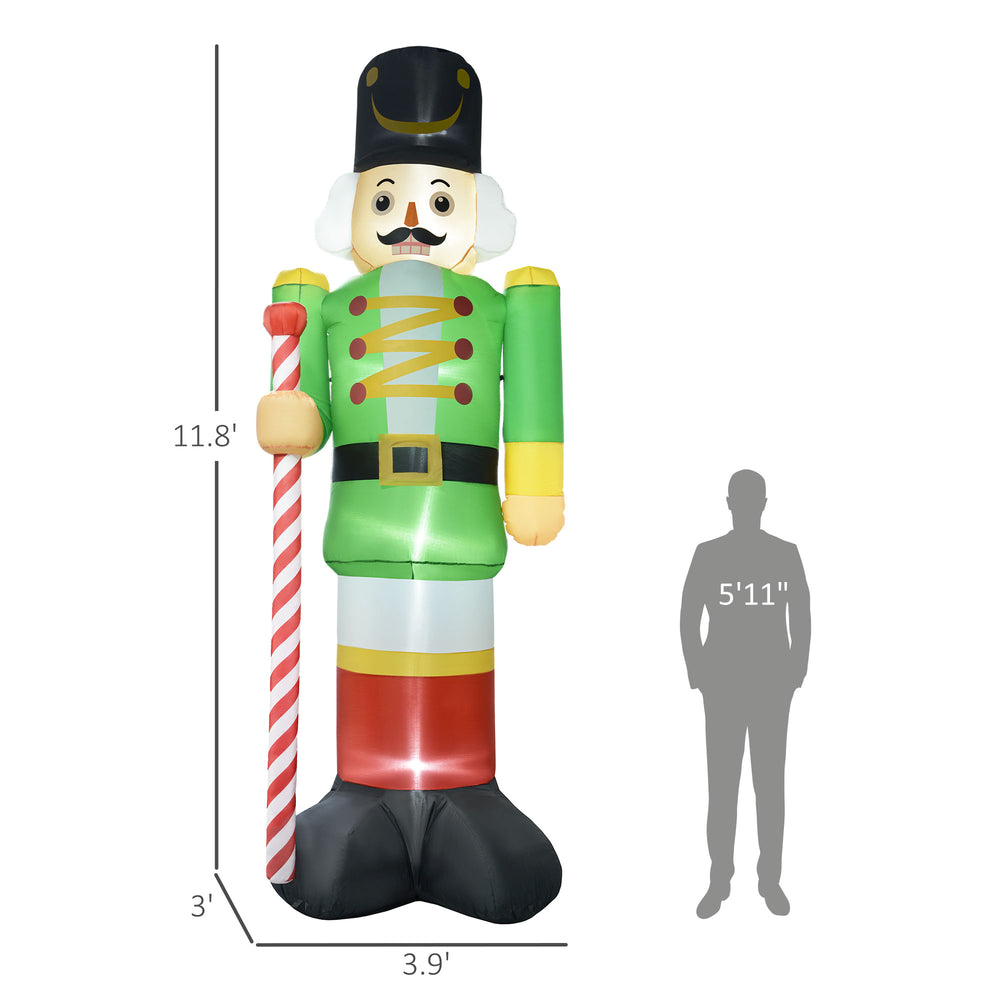 English Elm Light-up Inflatable Nutcracker Soldier 12 Ft Tall Led Yard Holiday Lawn Display T3971P416695