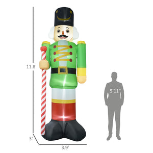 English Elm Light-up Inflatable Nutcracker Soldier 12 Ft Tall Led Yard Holiday Lawn Display T3971P416695