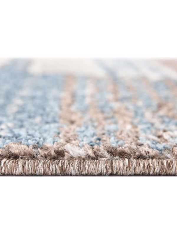 Unique Loom Aramis Zoe Machine Made Tribal Rug Multi, Blue/Ivory/Light Blue/Light Brown/Yellow/Rust Red 10' 0" x 10' 0"