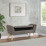 OSP Home Furnishings Castile Storage Bench Stone/ Natural