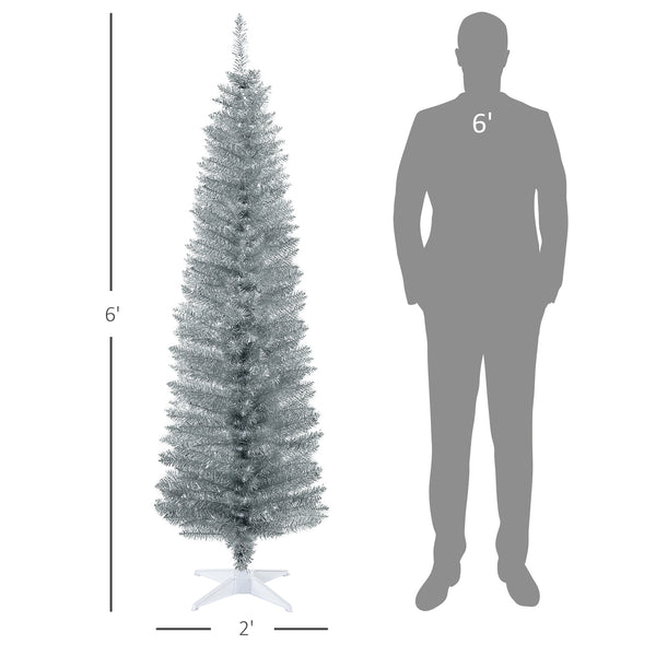 English Elm Snow Flocked Pink Pencil Artificial Christmas Tree for Entryway or Bedroom Corner T3971P419300