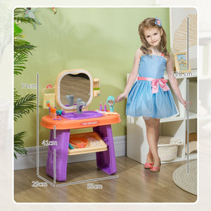 English Elm Qaba Kids Vanity Set - Interactive Toddler Makeup Table With Led Mirror, Music & 23 Accessories W2225P249755-GIGA