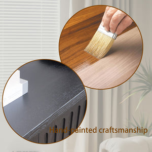 English Elm Modern Black Console Table With 4 Discreet Drawers - Sleek Entryway Storage For Any Space W2729P298159