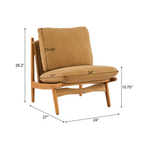 English Elm Vista Mid-century Accent Chairs Mocha Upholstered Natural Wood Frame Set of 2 N767P366304M