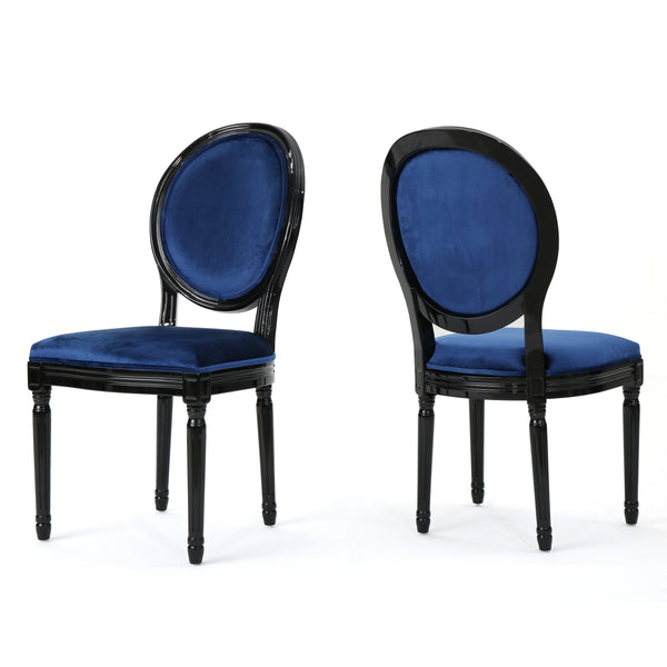 English Elm Christopher Knight Home® - Kd Dining Chair - Elegant Navy Blue Velvet Upholstered Seating With Timeless French Country Charm 60352.00NVLTNBL