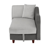 Homelegance By Top-Line Verbena Two-Tone Dark & Light Functional Chaise With 1 Pillow Grey Polyester